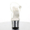 Pleaser STARDUST-708 Silver Chrome High Heels Pole Shoes