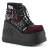 Demonia STOMP-18 Black Punk Goth Platform Wedge Boots