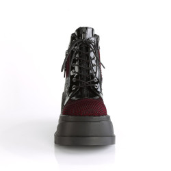 Demonia STOMP-18 Black Punk Goth Platform Wedge Boots