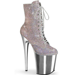 Pleaser FLAMINGO-1020CHRS Silver Strass Chrome Sale