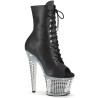 Pleaser SPECTATOR-1021RS Black Vegan Leather Silver