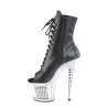 Pleaser SPECTATOR-1021RS Black Vegan Leather Silver