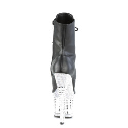 Pleaser SPECTATOR-1021RS Black Vegan Leather Silver