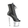 Pleaser SPECTATOR-1021RS Black Vegan Leather Silver