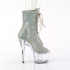 Pleaser ADORE-1021C-RS Silver Strass Transparent Boots