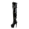 Pleaser ADORE-3028 Patent Buckle Thigh High Boots