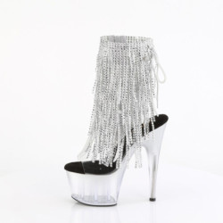 Pleaser ADORE-1017RSFT Transparent Silver Ankle Boots