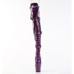 Pleaser ADORE-3028 Purple Buckle Thigh High Boots