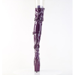 Pleaser ADORE-3028 Purple Buckle Thigh High Boots