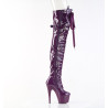 Pleaser ADORE-3028 Purple Buckle Thigh High Boots