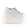 Demonia STOMP-08 White Punk Goth Platform Wedge Boots