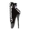 Devious BALLET-1025 Patent Padlock Spike Heeled Boots