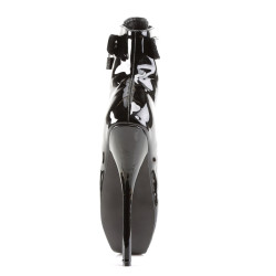 Devious BALLET-1025 Patent Padlock Spike Heeled Boots
