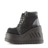 Demonia STOMP-10 Black Canvas Vegan Leather Sale Women