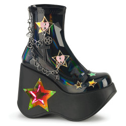 Demonia BLAZE-108 Black Platform Wedge Boots
