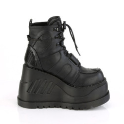Demonia STOMP-13 Black Punk Goth Platform Wedge Boots