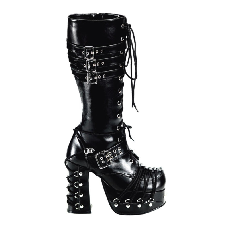 Demonia CHARADE-206 Black Vegan Chunky Platform Boots