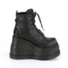Demonia STOMP-13 Black Punk Goth Platform Wedge Boots