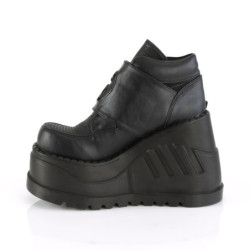 Demonia STOMP-15 Black Punk Goth Platform Wedge Boots