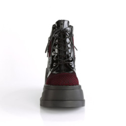 Demonia STOMP-18 Black Punk Goth Platform Wedge Boots
