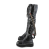Demonia EMILY-377 Black Vegan Platform Thigh High Boots