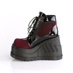 Demonia STOMP-18 Black Punk Goth Platform Wedge Boots