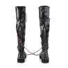 Demonia EMILY-377 Black Vegan Platform Thigh High Boots