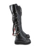 Demonia EMILY-377 Black Vegan Platform Thigh High Boots