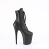 Pleaser FLAMINGO-1020 Black Leather Heeled Ankle Boots