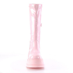 Demonia STOMP-200 Hologram Platform Wedge Knee Boots