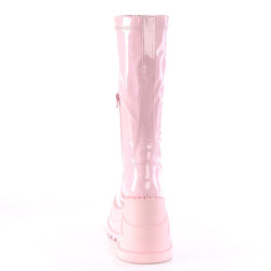 Demonia STOMP-200 Hologram Platform Wedge Knee Boots