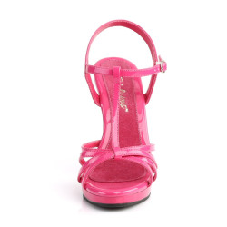 Fabulicious FLAIR-420 Pink T-Strap Stiletto Sandals