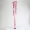 Pleaser FLAMINGO-3020GP Rose Glitter Heeled Thigh Boots