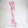 Pleaser FLAMINGO-3020GP Rose Glitter Heeled Thigh Boots