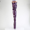 Pleaser FLAMINGO-3020GP Purple Glitter Heeled Thigh Boots
