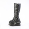Demonia STOMP-223 Black Vegan Platform Wedge Knee Boots