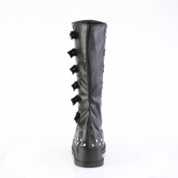 Demonia STOMP-223 Black Vegan Platform Wedge Knee Boots