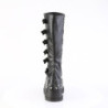 Demonia STOMP-223 Black Vegan Platform Wedge Knee Boots