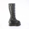 Demonia STOMP-223 Black Vegan Platform Wedge Knee Boots