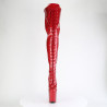Pleaser FLAMINGO-3020GP Red Glitter Heeled Thigh Boots