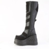 Demonia STOMP-228 Black Vegan Platform Wedge Boots