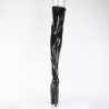 Pleaser FLAMINGO-3021GP Black Glitter Laced Thigh Boots