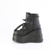 Demonia STOMP-60 Black Platform Wedge Ankle Boots