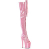 Pleaser FLAMINGO-3021GP Rose Glitter Laced Thigh Boots