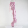 Pleaser FLAMINGO-3021GP Rose Glitter Laced Thigh Boots