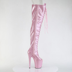 Pleaser FLAMINGO-3021GP Rose Glitter Laced Thigh Boots