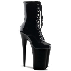 Pleaser INFINITY-1020 Black High Heeled Ankle Boots