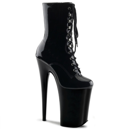 Pleaser INFINITY-1020 Black High Heeled Ankle Boots