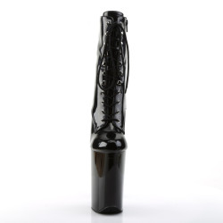 Pleaser INFINITY-1020 Black High Heeled Ankle Boots