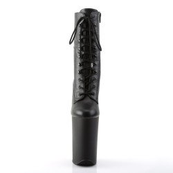 Pleaser INFINITY-1020 Black Vegan Leather Ankle Boots